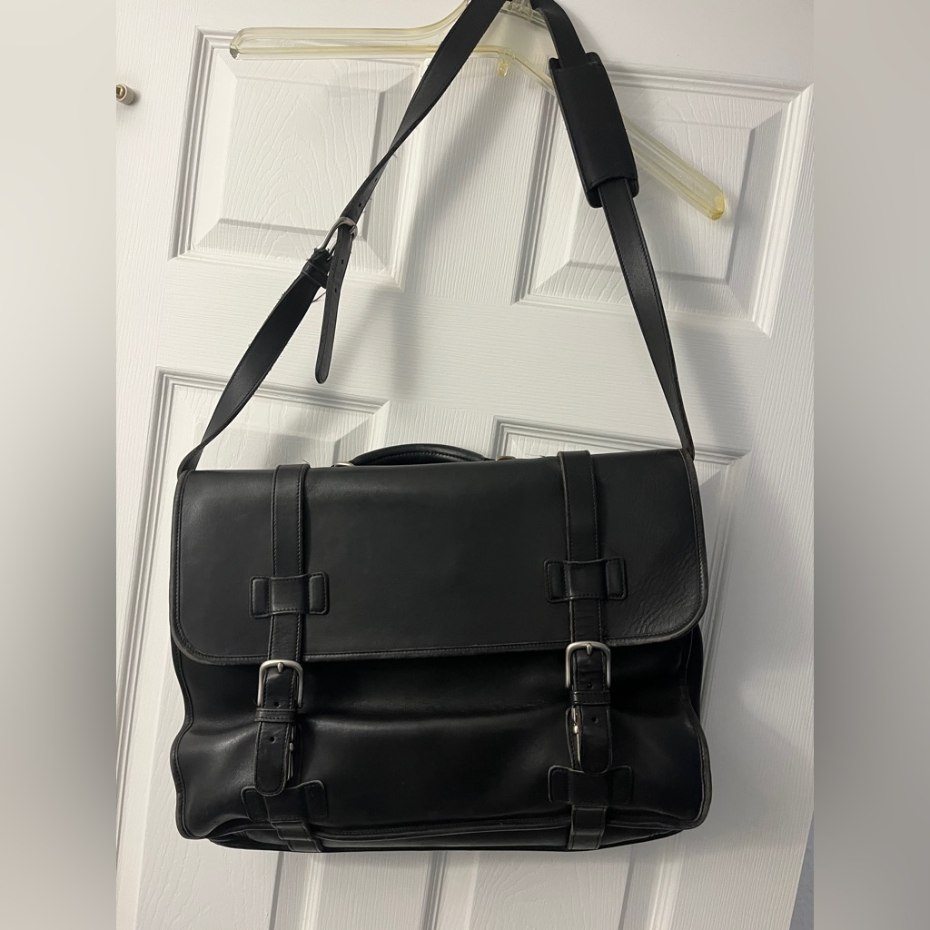 Coach - Black Leather Men's Messenger/ Brief Case - Gorgeous Soft Black Leather